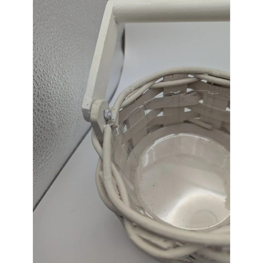 1996 Vtg White Wicker‎ Avon Wishing Well Basket Potpourri Gift Set Pink Flower